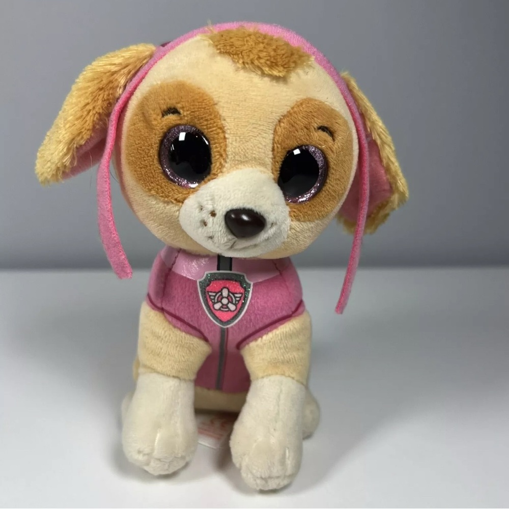 TY Beanie Boos Paw Patrol Skye Cockapoo 6" Plush Pink Sparkle Eyes